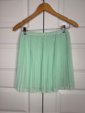 Everly Pleated Mint Green Skater Skirt